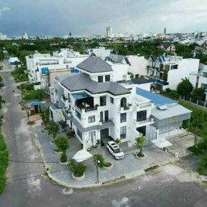 Bán Biệt Thự 1 trệt 3 lầu Góc 2 Mặt Tiền Cồn Khương Cần Thơ DT 13,5x23,5m, Lộ Giới 20m